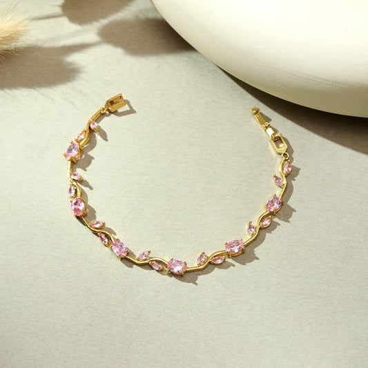 CRYSTAL VINE BRACELET - PINK