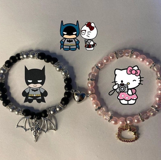 Batman & Hello kitty beads bracelet