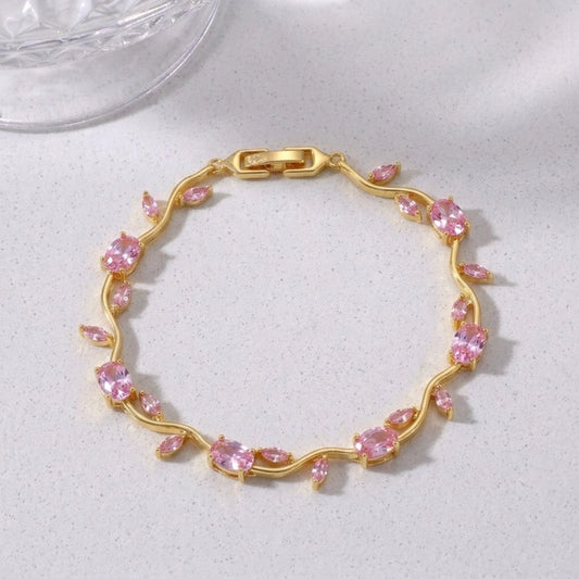 CRYSTAL VINE BRACELET - PINK