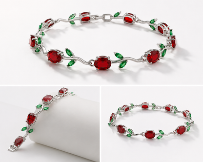 Red Tulip Silver Plated Anti-Tarnish bracelet
