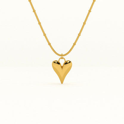 Heart Ball Chain Pendant Necklace