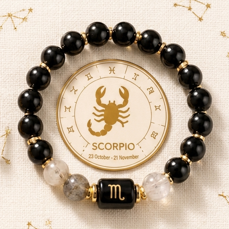 Scorpio Zodiac Natural Gemstone Bracelet