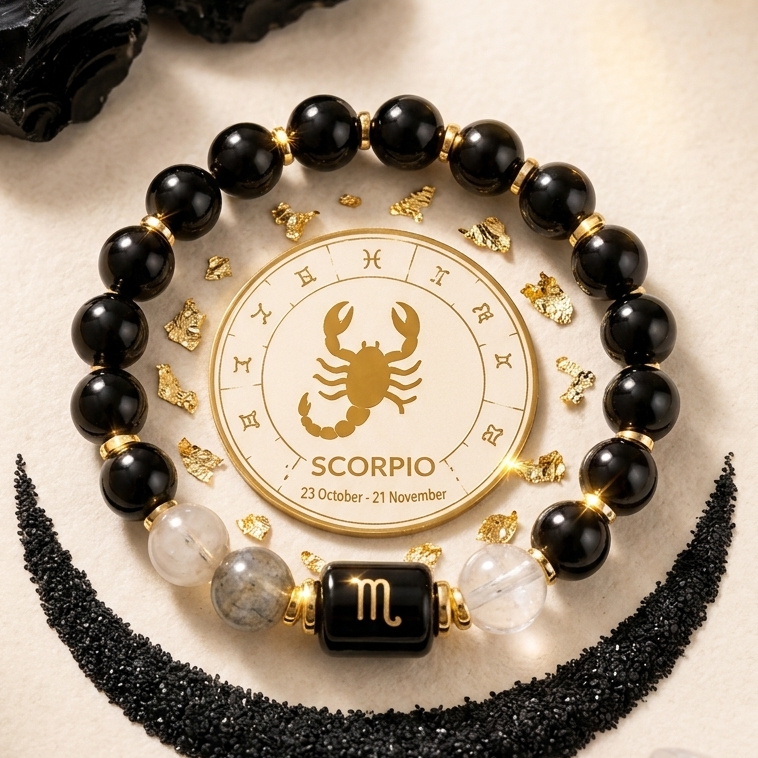 Scorpio Zodiac Natural Gemstone Bracelet