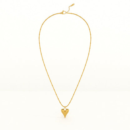 Heart Ball Chain Pendant Necklace